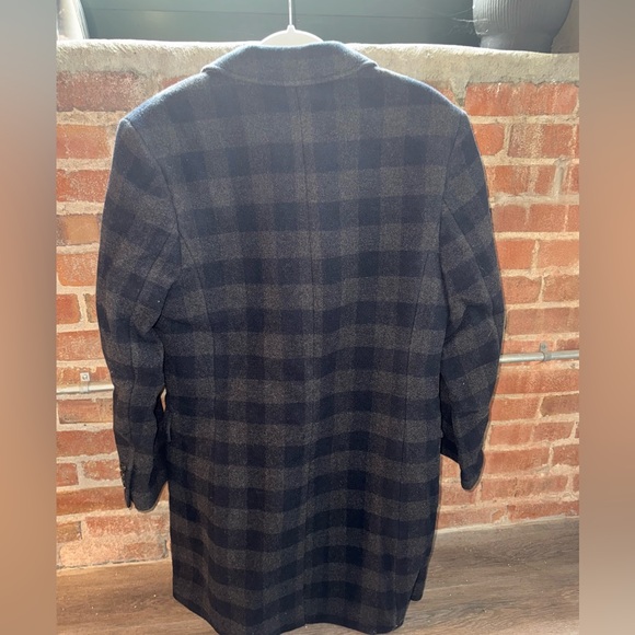 NWT J CREW Navy Gray Plaid Coat Ludlow Topcoat In Wool Blend 39R - Picture 5 of 7